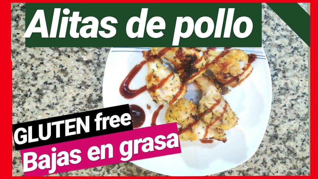 Alitas de pollo empanizadas sin gluten, sin freír
